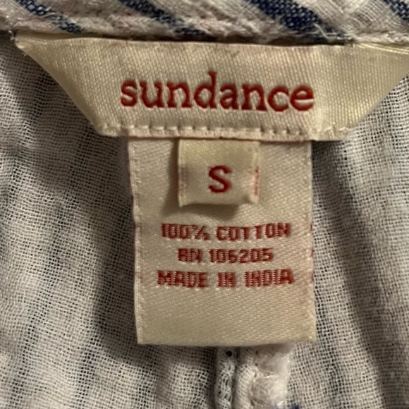 Sundance White & Multicolor Striped Gauze Cotton Pants | Button Front | Size S - Picture 7 of 7